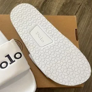 Polo Ralph Lauren White MU Cayson Slide NWT POLO Ralph Lauren CAYSON BEACH BEAR SLIDES Athletic  main image 3